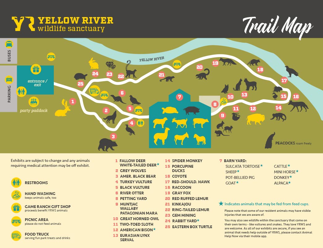 Yellow River Wildlife Sanctuary trail Map 2024