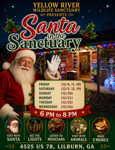 Santa in the Sanctuary Visit with Santa at the Yellow River Sanctuary this December